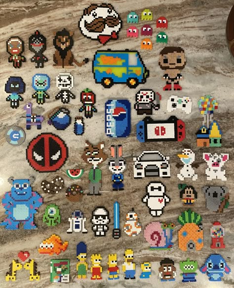 Things To Make With Hama Beads, Pearl Or Bead Patterns, Cool Perler Beads Ideas Awesome, Perler Easy, Hamma Beads Ideas Aesthetic, Pyssla Ideas 3d, Iron Beads Ideas Cute, Pyssla Ideas Easy, Hammer Beads Ideas