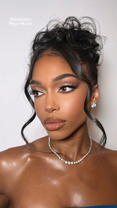 Sultry Bridesmaid Makeup, Black Tie Makeup Looks Black Women, Bridal Makeup Black Women, Bday Makeup, Makeup Kawaii, Light Skin Makeup, Prom Glam, Maquillage Yeux Cut Crease, Ball Makeup