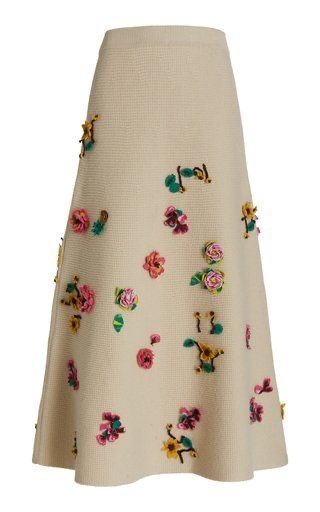 Cashmere Skirt, Skirt With Embroidery, Luxury Details, Fall Runway, Embroidery Skirt, Gabriela Hearst, Embroidered Skirt, Floral Fashion, Women's Skirts