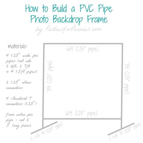 DIY Photo Backdrop Frame with PVC Pipe by PartiesforPennies.com Diy Pvc Pipe Backdrop, Photo Backdrop Frame, Pvc Backdrop, Ribbon Backdrop, Diy Photo Backdrop, Pvc Pipe Projects, Backdrop Frame, Diy Photo Booth, Diy Backdrop