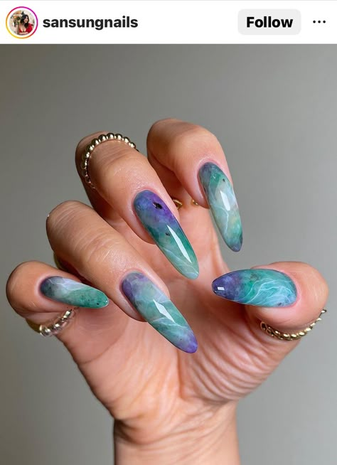 Turquoise Nails, Marble Nail Designs, Spring Nail Trends, Minimalist Nail Art, Marble Nail Art, Spring Nail Art, Marble Nails, Cute Nail Designs, Nail Designs Summer