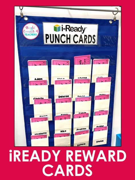 Get ready to have fun and make progress with our iReady punch cards! 🎉 These engaging and colorful cards will motivate you to stay on track with your goals, making each achievement more rewarding. 🌟 Click to see how you can use these punch cards to create the perfect incentive system for yourself! 📌 Classroom Punch Cards Reward System, Iready Data Walls Elementary, Iready Goal Bulletin Board, Iready Tracker Bulletin Board, I Ready Incentive Chart, Iready Incentives, Iready Incentive Chart, Iready Data Tracking Bulletin Board, Classroom Data Wall