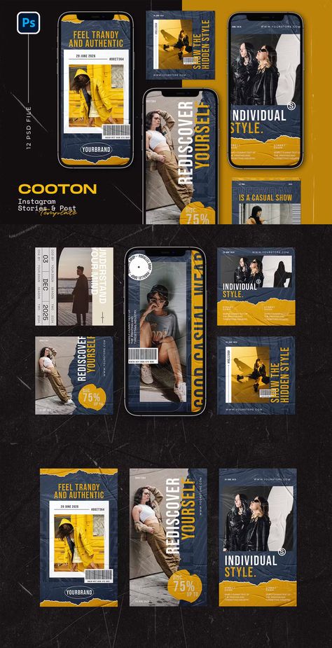 Urban Instagram Feed and Stories Template PSD Story Template, Instagram Post Template, Post Templates, Instagram Template, Understanding Yourself, Individual Style, Instagram Feed, Instagram Story, Instagram Post