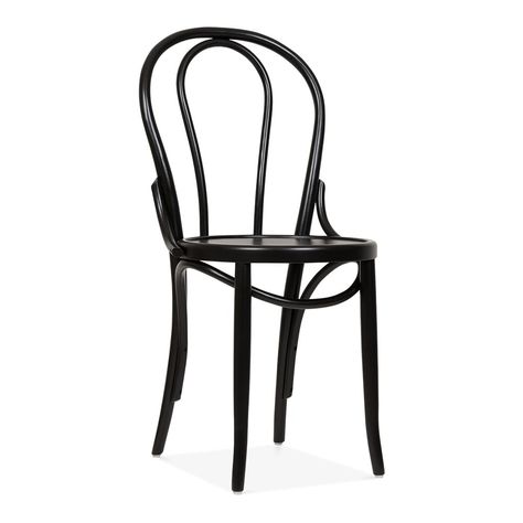 Thonet Style Bistro Wooden Dining Chair Black | Cult Furniture UK Dining Lounge, Wooden Dining Chair, Round Back Dining Chairs, Leather Chair With Ottoman, Herman Miller Aeron Chair, Wooden Armchair, Wooden Chairs, Wooden Dining Chairs, Home Decor Online