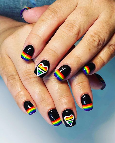 Bi Pride Nails, Gay Nails, Nails Styles, Rainbow Nails Design, Witchy Nails, Sweet Snacks Recipes, Rainbow Nails, Cute Nail Designs, Dope Nails