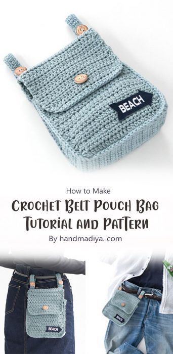 4 Best Belt Pouch Bag Free Crochet Pattern Ideas - Carolinamontoni.com Crochet Hairband, Crochet Wallet, Crochet Belt, Crocheted Bags, Patterns Simple, Quick Crochet Patterns, Crochet Bag Pattern Free, Aesthetic Cozy, Mode Crochet