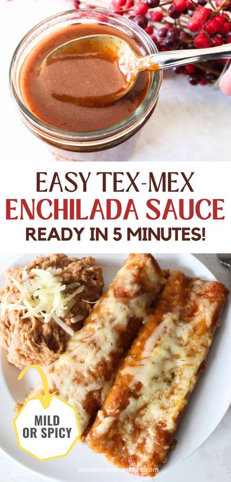 Red Enchilada Sauce Easy Enchilada Sauce With Tomato Sauce, Texmex Enchilada Sauce, Enchiladas Rancheras Sauce, How To Make Homemade Enchilada Sauce, Red Enchilada Sauce Recipe Easy, Enchiladas Red Sauce Recipes, Canned Enchilada Sauce Better, Simple Enchilada Sauce, Wet Burrito Sauce Recipe