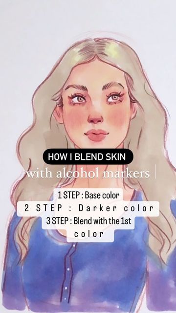 Pink Marker Drawing, How To Color Skin With Alcohol Markers, Painting With Alcohol Markers, Art Alcohol Markers, Drawing Routine, Alcohol Markers Art, Mix Media Art, Cocktail Pink, Ink Markers