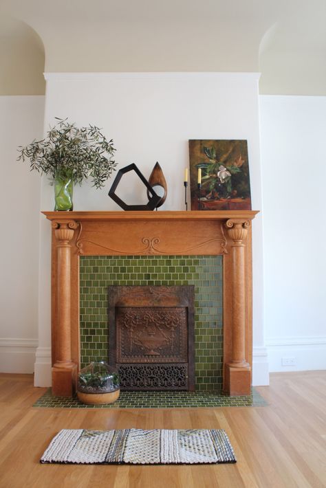 interior design san francisco Heath tile fireplace Colorful Fireplace, Fireplace Hearth Tiles, Heath Tile, Hearth Tiles, Craftsman Fireplace, Building Permit, I Have An Idea, Tile Fireplace, Fireplace Designs