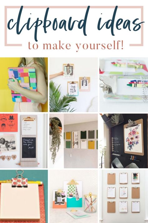 Clipboards are cheap, functional, and versatile! Get inspired with the ways to update and use clipboards with these 17 DIY clipboard ideas! Clipboard Ideas, Diy Clipboard, Craft Desk, Cute Diy, Adult Crafts, Supplies Organization, Cute Diys, Office Organization, Space Crafts