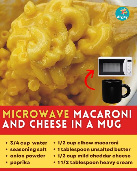 Make a single serving of this creamy, cheesy, and delicious macaroni and cheese with just your microwave! Microwave Mac And Cheese, Ham Casserole Recipes, Microwave Pasta, Microwave Recipe, Bacon Cheeseburger Casserole, Mom Breakfast, Diy Joy, Small Batch Baking, Ham Casserole