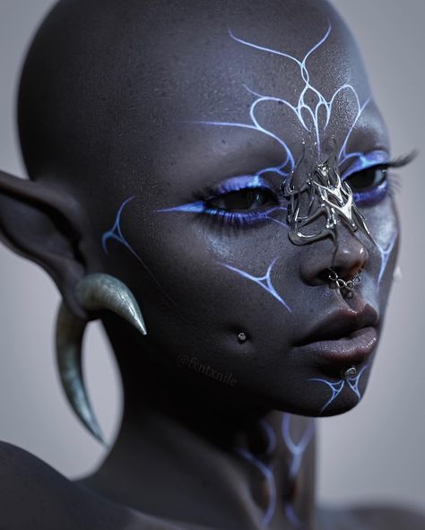 Cyberpunk Makeup, Futuristic Makeup, Alien Makeup, Creepy Halloween Makeup, Trendy Hair Color, Futuristic Art, Trendy Hair, Eye Makeup Art, Fantasy Makeup