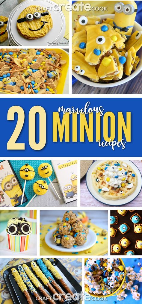 Minion Party Food, Minion Snacks, Minions Desserts, Minion Treats, Minion Food, Party Themes For Kids, Minions Birthday Theme, Movie Night Food, Movie Night Snacks