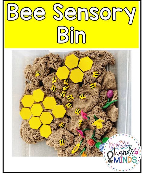 Bugs and Insects Preschool Theme Bugs And Insects Sensory Bin, Bug Sensory Bin Preschool, Bee Centers For Preschool, Bug And Insect Theme Preschool, Bee Theme Activities Preschool, Insect Sensory Bin Preschool, Bees Activities For Toddlers, Bee Toddler Activities, Preschool Bee Theme