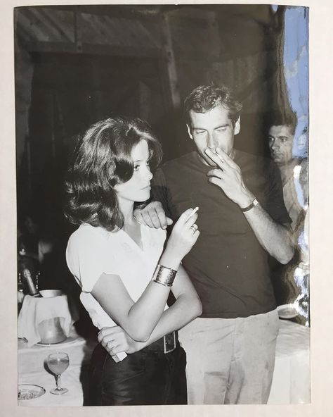 Catherine Deneuve fan on Instagram: “Here’s an interesting vintage, large format photograph of Catherine Deneuve and Roger Vadim - I don’t know where this picture was taken,…” David Bailey, Catherine Deneuve, Jane Fonda, Large Format, I Don T Know, Don T Know, Fan, Black And White, Concert