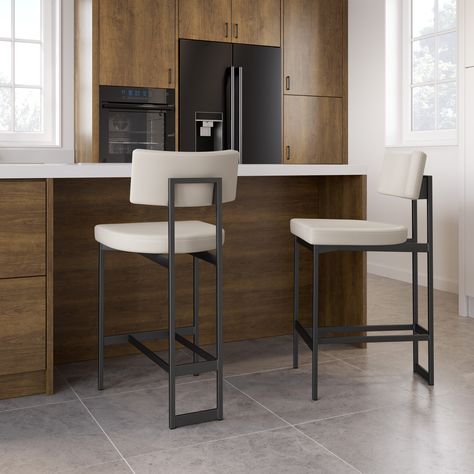 AMISCO - Lucas non swivel stool (40356) - Available in counter and bar height - Upholstered seat and backrest - Furniture - Customizable - Kitchen - Dining room - Urban and contemporary collection - Stool // AMISCO - Tabouret non pivotant Lucas (40356) - Disponible hauteur comptoir et bar - Siège et dossier rembourrés - Meuble personnalisable - Cuisine et salle à manger - Urbain et contemporain Hipster Looks, Apartment Items, Swivel Stool, Bar Height, High Quality Furniture, Malaga, Quality Furniture, The Ordinary, Bar Stools