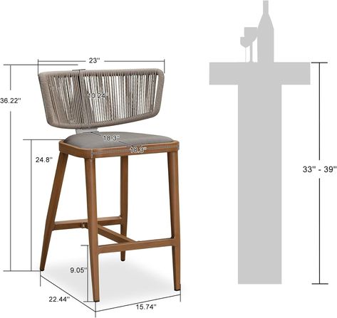 Amazon.com: PURPLE LEAF Outdoor Bar High Stools Set of 2 Patio All-Weather Rattan Bar Chairs Modern Aluminum Cushioned Barstools with Back for Balcony Garden Kitchen Indoor, Grey : Patio, Lawn & Garden Outdoor Bar Stools With Backs, Barstools With Back, Rattan Bar, Grey Patio, Bar Stools With Backs, High Stool, Outdoor Bar Stools, Coffee Shop Design, Garden Kitchen