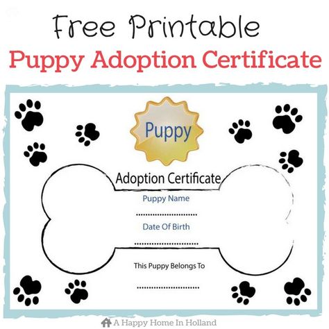 Children's Dog Themed Party Ideas - Lots of fun ideas and free printables Adoption Photoshoot Ideas, Dog Themed Party Ideas, Puppy Adoption Birthday Party, Dog Adoption Certificate, Puppy Adoption Party, Dog Themed Party, Dog Birth, Pet Adoption Certificate, Dog Themed Birthday