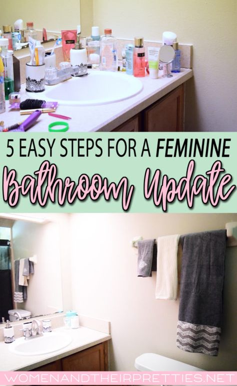 5 easy steps for a feminine bathroom update (ad) Oh Joy Bathroom, Feminine Bathrooms, Feminine Bathroom, Easy Bathroom Updates, Bathroom Update, Simple Bathroom, But First, Easy Steps, Easy Step