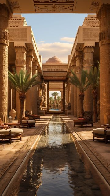 Hotel Design Concept, Desert Palace, Egyptian Palace, Modern Arabic Interior, Life In Egypt, New York City Map, Dream Hotels, Holiday Hotel, Gorgeous Houses