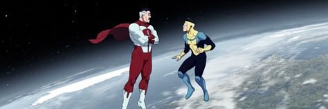 omni-man and invincible header. nolan and mark grayson banner. Omni Man And Invincible, Invincible Matching Pfp, Mark Grayson, Omni Man, Invincible Comic, Picture Boxes, Banner Gif, Man Wallpaper, Title Card