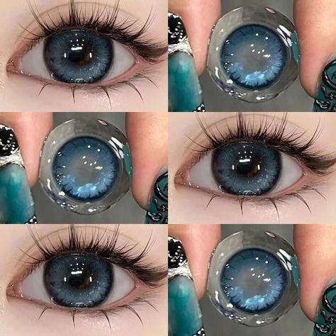 Blue Contact Lenses, Circle Contact Lenses, Prescription Contact Lenses, Eye Lens Colour, Blue Eye Color, Color Contact Lenses, Eyes Color, Green Lens, Characters Inspiration Drawing