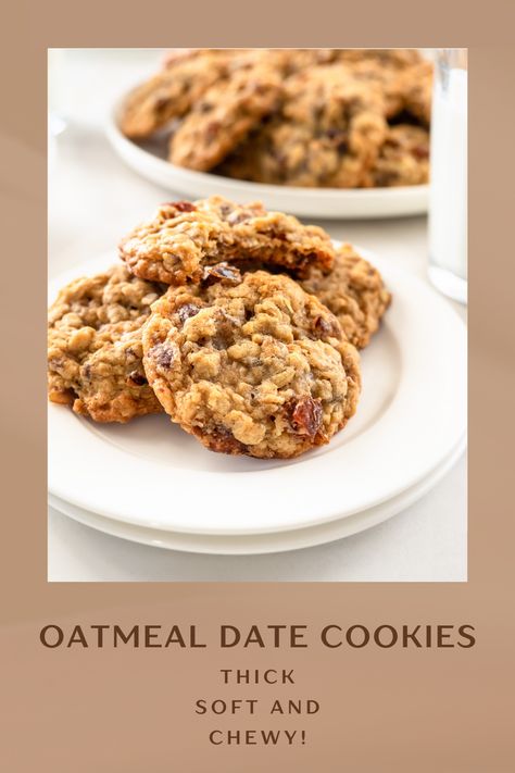 Plate of oatmeal date cookies. Oatmeal Dates Cookies, Date And Oat Cookies, Pecan Date Cookies, Oats And Dates Cookies, Date And Oatmeal Cookies, Oat Date Cookies, Sun Dried Dates Recipes, Vegan Date Cookies, Cookies Sweetened With Dates