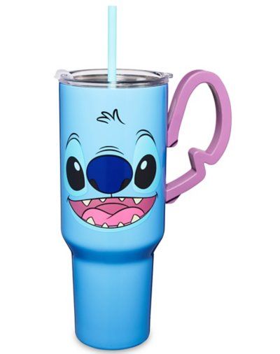 Stitch is ready to lend an ear to help quench your thirst! Show off your love for Stitch with this officially licensed Stitch Ear Handle Tumbler! Officially licensed Includes: Tumbler with handle Lid Straw Dimensions: 12.40 H" X 5.78 W" X 12.40 D" Capacity: 40 oz. Material: Stainless steel Care: Hand wash Imported Stitch Cups, Stitch Toys, Stitch Cup, Stitch Things, Lilo And Stitch Characters, Elsa Coloring Pages, Lilo And Stitch Merchandise, Bingo Funny, Stitch Ears