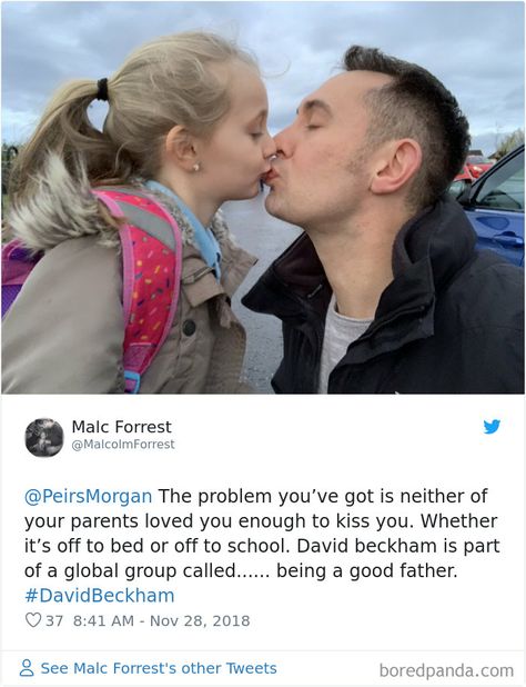 Piers Morgan Says That David Beckham Kissing His Daughter Is Weird And Creepy, And People From All Around The World Respond David Beckham Daughter, David Beckham Kids, Weird And Creepy, Beckham Family, The Beckham Family, Skating Rink, Friends Mom, Kissing Him, Father Daughter