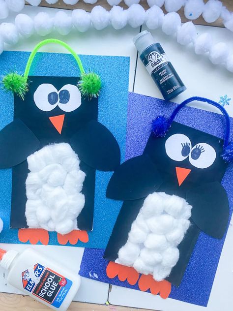 12 CUTE Penguin Crafts for Kids (2023) - ABCDee Learning Penguin Craft For Preschool, Penguin Process Art Preschool, Tacky The Penguin Craft, Penguin Art For Toddlers, Penguin Crafts For Toddlers, Penguins Crafts, Penguin Collage, Shape Penguin, Penguin Crafts For Kids