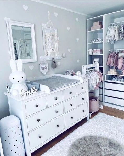 #babygirlroom #nurseryroom #babyboyroom Nursery Furniture Layout, Ikea Baby Nursery, Ikea Baby Room, Nursery Room Diy, Ikea Nursery Hack, Small Room Nursery, Nursery Hacks, Baby Boy Room Themes, Ikea Baby