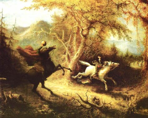 11x14 Cotton Canvas Print, Headless Horseman Pursuing Ichabod Crane, 1858, John Quidor, Sleepy Hallow  This art print was taken from a Sleepy Hollow Headless Horseman, Halloween Legends, Headless Horseman Halloween, Ichabod Crane, The Headless Horseman, The Legend Of Sleepy Hollow, Google Art Project, Legend Of Sleepy Hollow, Headless Horseman