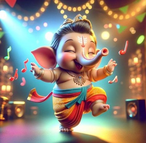 Bappa Cartoon Images, Ganesh Cute Pics, Radha Krishna Aesthetic Images, Hindu Gods Aesthetic, Krishna Aesthetic Images, Ganesha Photography, Cartoon Images Hd, Ganesh Dancing, Radha Krishna Aesthetic