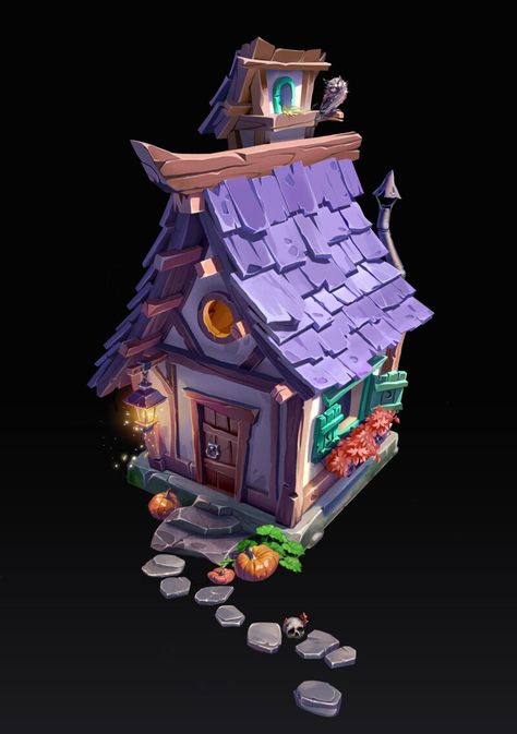 ArtStation - Witch's house Cute Concept Art, Stylized Environment Concept Art, 3d Game Art, 3d Karakter, Cartoon House, 2d Game Art, 8bit Art, Casual Art, Isometric Art