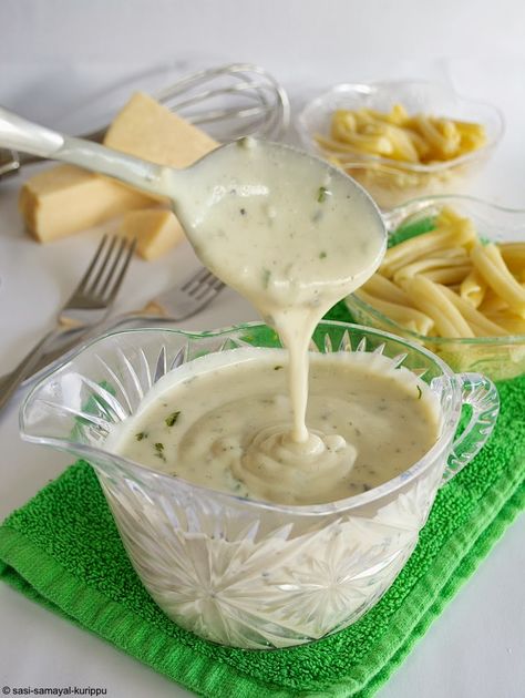 Alfredo sauce is a white sauce made with butter, cream, milk & cheese. It is good for all kind of pasta dishes especially as pasta sauce i... Alfredo Sauce Without Cream, Cauliflower Sauce Recipes, Roux Sauce, Salmon Appetizer Recipes, Baked Chicken Alfredo Pasta, Cheesy Pasta Recipes, Alfredo Sauce Recipe Homemade, Pasta With Alfredo Sauce, Cream Sauce Pasta