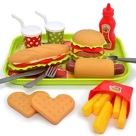 Amazon.com: U DREAM Pretend Play Food Set , Removable Food Toys Burger Combo and Assortment: Gateway Food For Kids, Pretend Kitchen, Toddler Girl Toys, Cooking Toys, Play Kitchen Accessories, Play Kitchens, Play Food Set, Kids Play Kitchen, Pretend Play Food