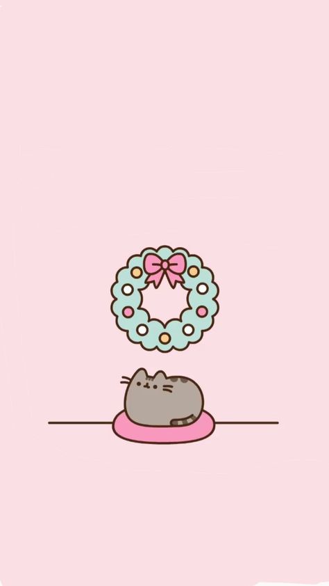 christmas pusheen wallpaper !! @kaiamakaela Pusheen Wallpaper Christmas, Wallpaper Aesthetic Navidad, Christmas Wallpaper Cat, Pusheen Wallpaper Iphone, Christmas Pusheen Wallpaper, Wallpaper Iphone December, Christmas Kawaii Wallpaper, Kawaii Wallpaper Christmas, Pusheen Christmas Wallpaper Iphone