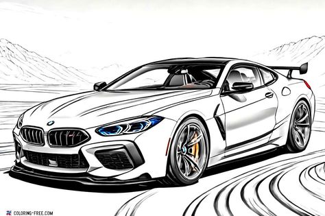 Bmw Coloring Pages, Bmw Drawing, Race Car Coloring Pages, Car Coloring Pages, Classic Camaro, Bmw M5 E60, Audi Tt Roadster, Cars Coloring, Regnul Animal