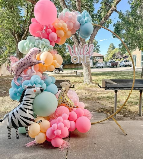 🐅WILD one🐆 #birthday #girlbirthday #firstbirthday #partydecorations #balloons #utahballoons #balloonarch #balloongarland | Instagram Two Wild Decorations, Two Wild Birthday Ideas, Party Animal First Birthday Theme, Two Wild Theme Birthday, Party Animal Balloon Arch, Party Animal Birthday Theme Decoration, Party Animals Balloon Arch, Four Ever Wild Balloon Arch, 1st Birthday Balloon Arch