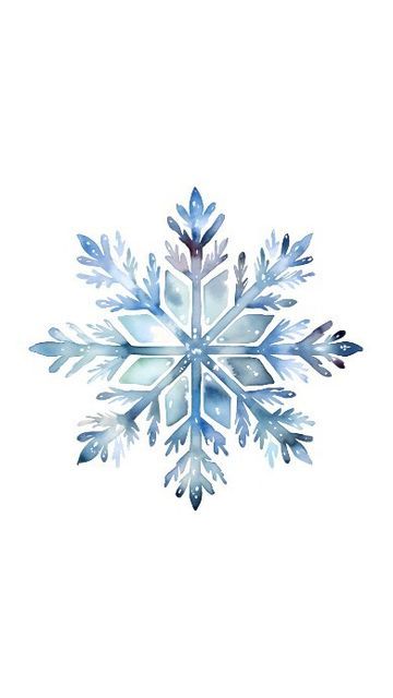 Watercolor Snowflake Tutorial, Watercolor Snowflake Art, Snowflake Graphic Design, Hand Drawn Snowflakes, Icicles Drawing, Watercolour Snowflakes, Lisa Digital Art, Winter Graphic Design, Winter Wonderland Aesthetic