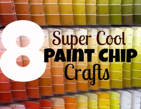 Paint Chips Diy, Paint Samples Crafts, Repurpose Crafts, Chip Ideas, Paint Chip Cards, Paint Sample Cards, Paint Chip Crafts, Paint Chip Art, Chip Art