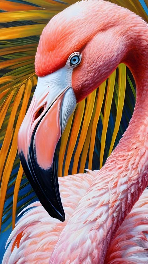 Different Art Mediums, Flamingo Head, Flamingo Artwork, Vibrant Paintings, Flamingo Pictures, Bird Painting Acrylic, Flamingo Photo, Birds Photography Nature, Flamingo Wallpaper