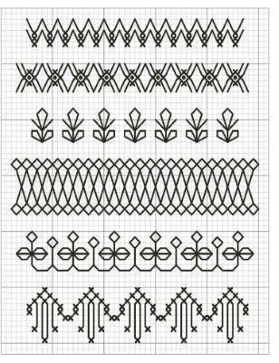 Blackwork Borders, Blackwork Embroidery Designs, Blackwork Embroidery Patterns, Blackwork Cross Stitch, Blackwork Designs, Crazy Quilt Stitches, Blackwork Patterns, Blackwork Embroidery, Stitching Patterns