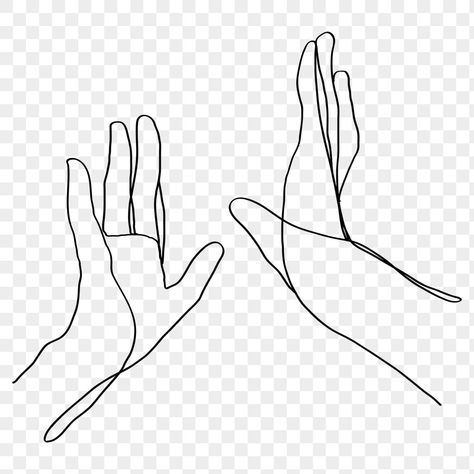 Hands Illustration Simple, High Five Drawing, High Five Tattoo, High Five Illustration, Hand Line Reading, Body Studies, Tattoos 2023, Tattoo Png, Hand Outline