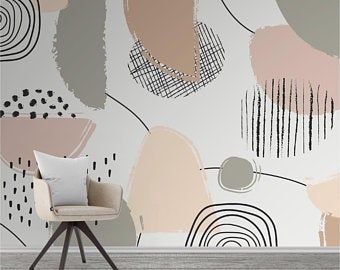 Photo Mural, Dekorasi Kamar Tidur, Wallpaper Wall, Abstract Wallpaper, My New Room, Wall Paint, Panel Design, Stick Wallpaper, Peel And Stick Wallpaper