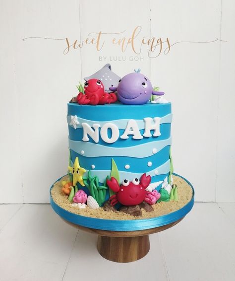 Underwater Theme Party, Underwater Party, Sea Cake, Ocean Cakes, Sea Cakes, Under The Sea Theme, Rainbow Fish, 2 Birthday, Under The Sea Party