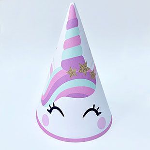 Unicorn Party Hats, Unicorn Bunting, Unicorn Birthday Theme, Minnie Mouse Printables, Party Hat Template, Party Craft Ideas, Rainbow Unicorn Party, Unicorn Party Ideas, Unicorn Hat