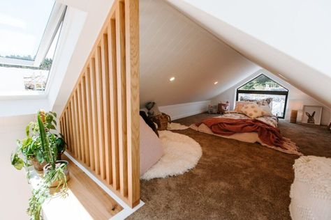 First Floor Bedroom, Tiny House Downstairs Bedroom, Tiny Home Loft, Tiny House Sleeping Loft, Tiny House Main Floor Bedroom, Tiny House Reading Loft, Tiny Home With Standing Loft, Tiny House Standing Loft, Tiny House Loft Bedroom