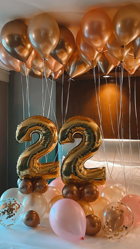 Hello 22 Birthday Balloons, 22 Balloons Number Aesthetic, 22 Balloons Number, Happy Birthday 22 Years, Hello 22 Birthday, Home Birthday Decorations, 22 Birthday Ideas, 22 Birthday Decorations, Hello 22