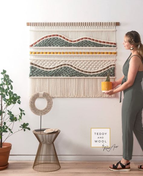 Macrame Interior, Handmade Wall Hangings, Modern Macrame Wall Hanging, Macrame Headboard, Macrame Backdrop, Macrame Tapestry, Macrame Wall Hanging Diy, Woven Tapestry, Wall Rug